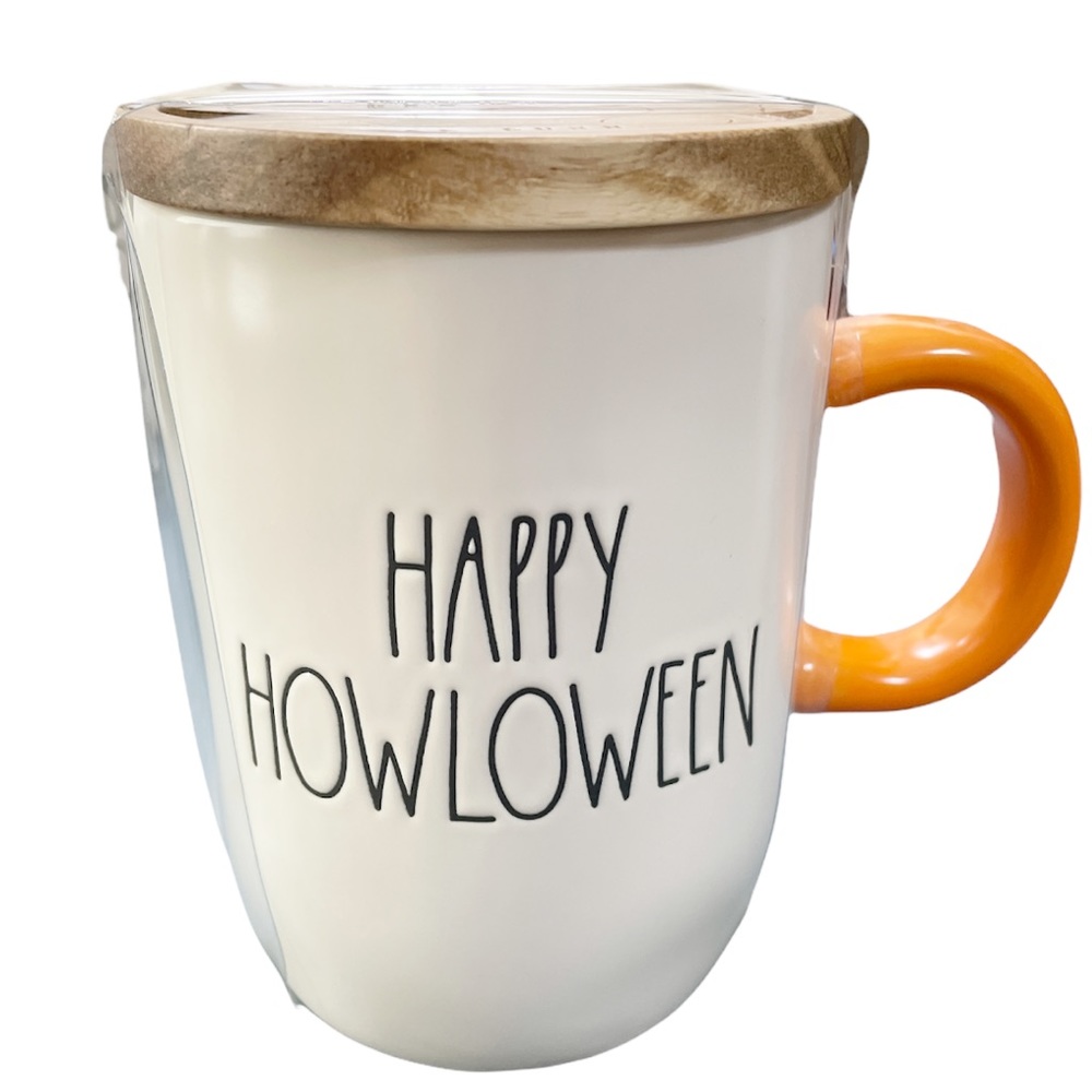 NEW Rae Dunn HAPPY HOWLOWEEN Halloween Mug with Lid/Coaster